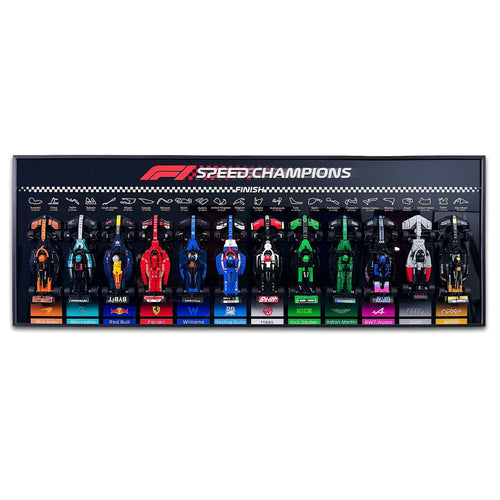 12-Car F1 Display Wall Frame – Complete Showcase Kit for LEGO Speed Champions | Horizontal | Black Matte