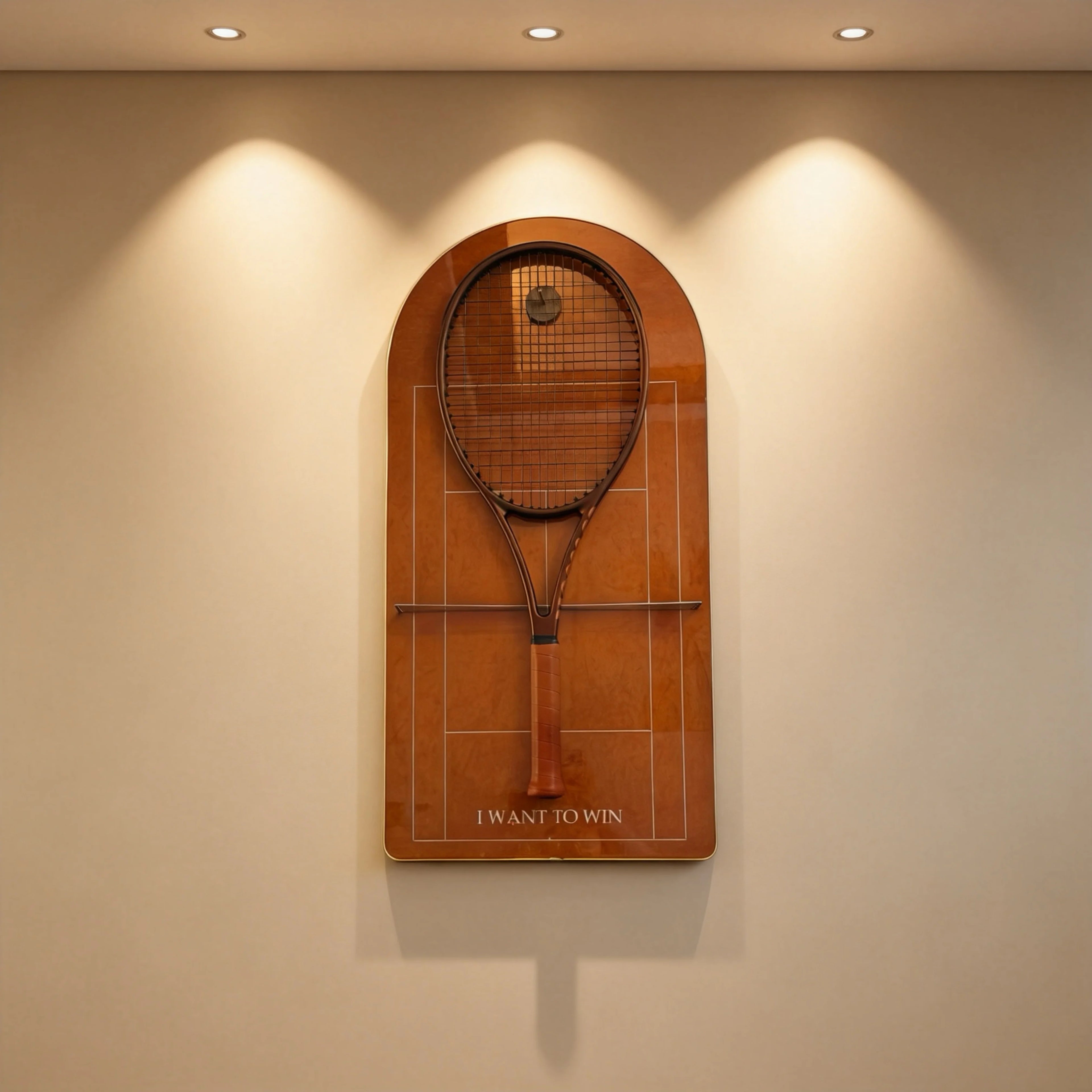 Clay Red Tennis Racket Display Case – Wall Mount Frame for Racquet Storage & Display (Excluding the racket）