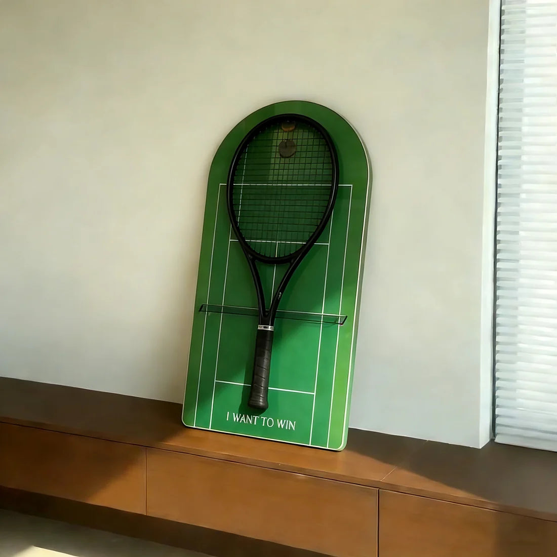 Green Tennis Racket Display Case – Wall Mount Frame for Tennis Collection (Excluding the racket）