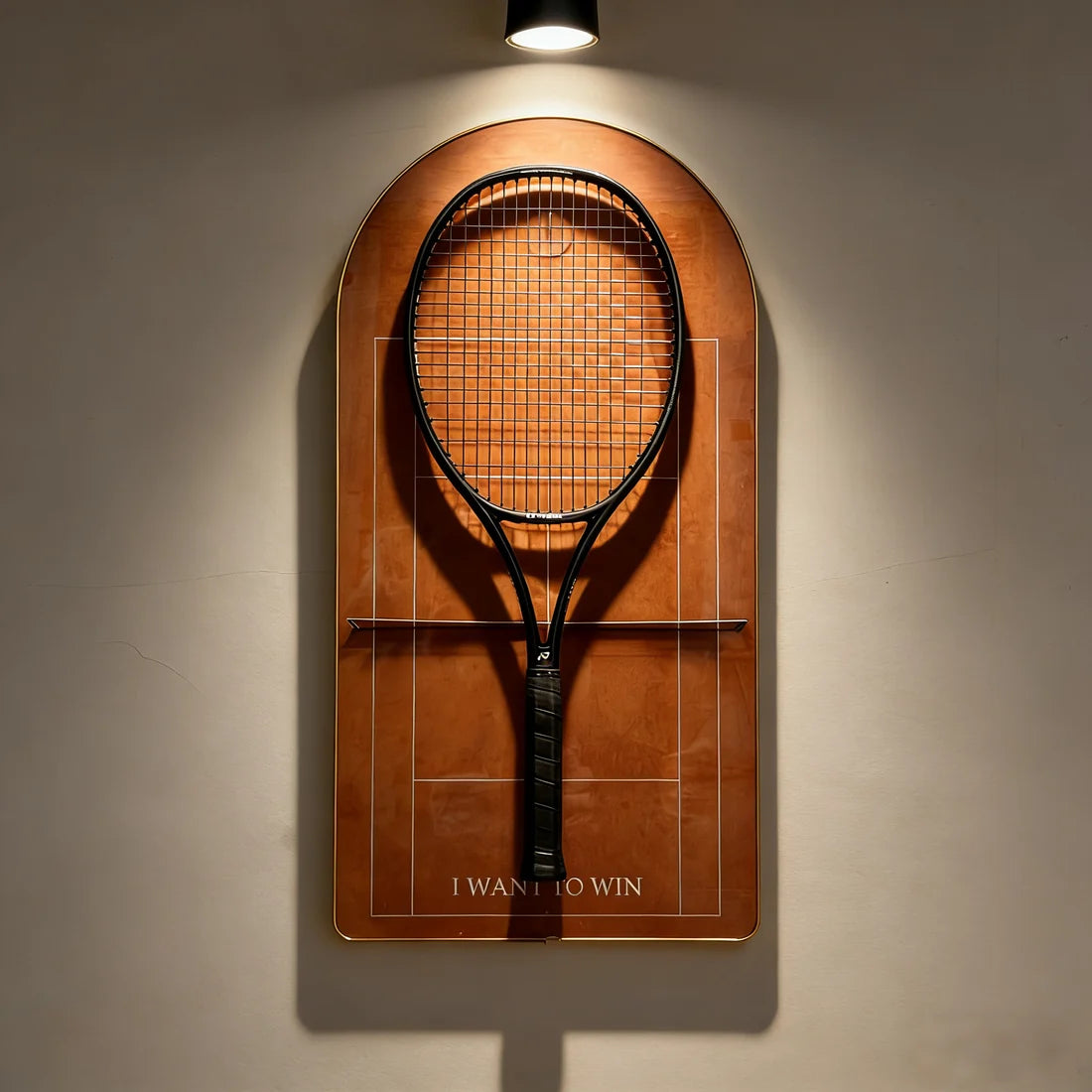 Clay Red Tennis Racket Display Case – Wall Mount Frame for Racquet Storage & Display (Excluding the racket）