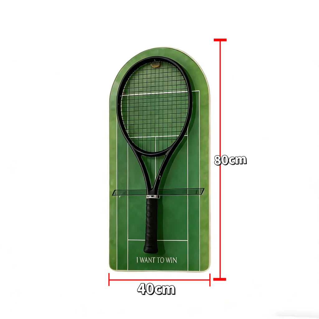 Green Tennis Racket Display Case – Wall Mount Frame for Tennis Collection (Excluding the racket）