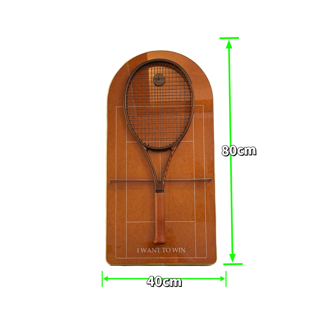 Clay Red Tennis Racket Display Case – Wall Mount Frame for Racquet Storage & Display (Excluding the racket）