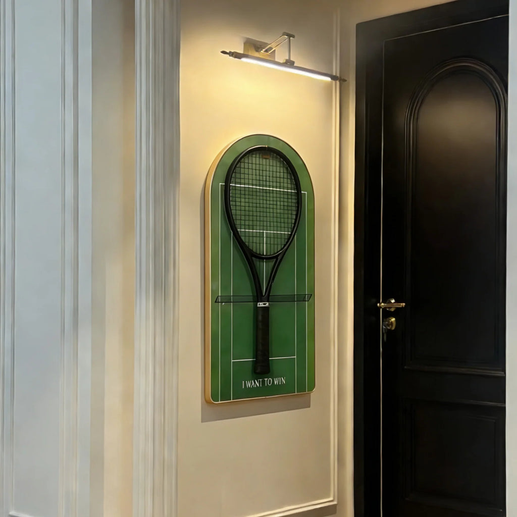 Green Tennis Racket Display Case – Wall Mount Frame for Tennis Collection (Excluding the racket）