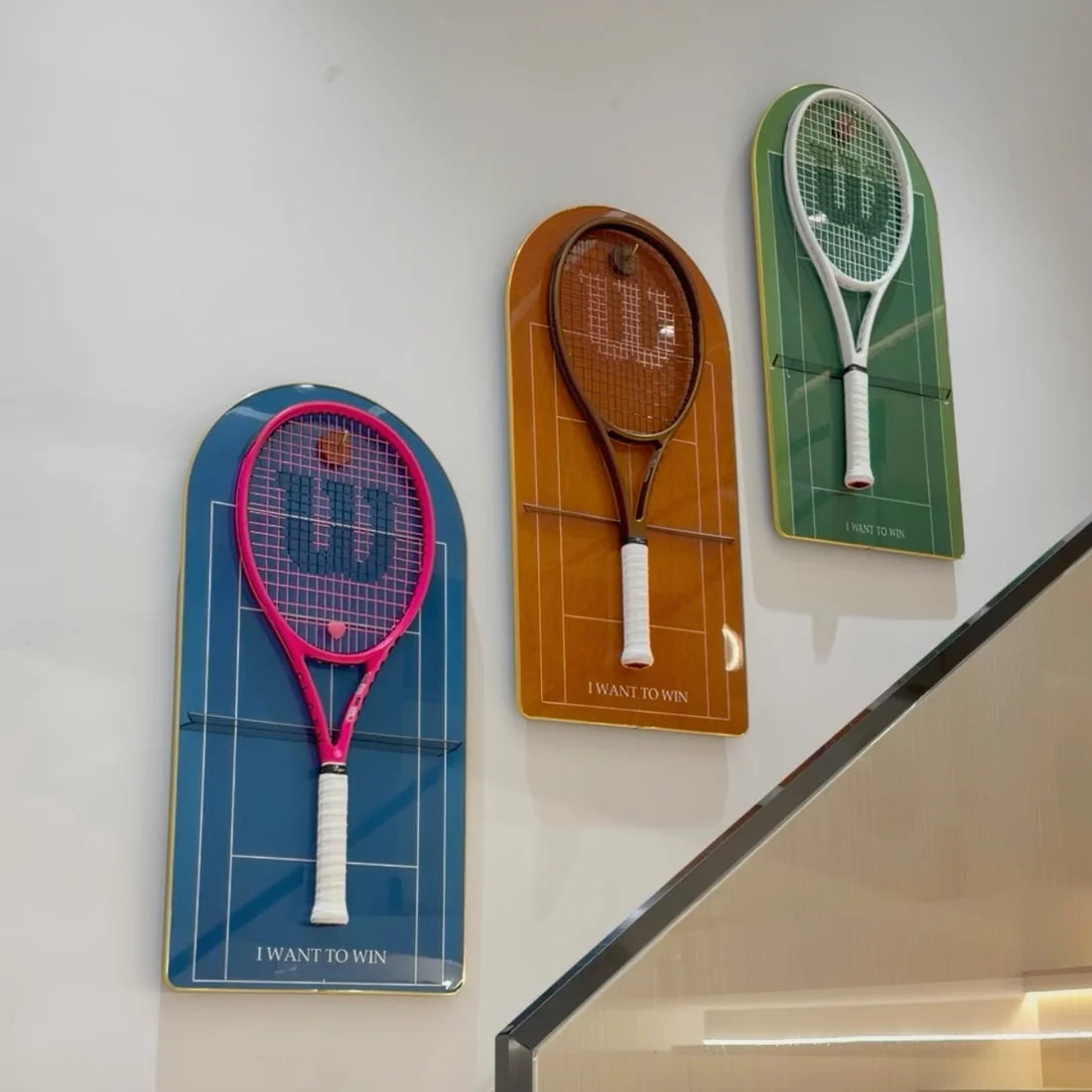 Color Collection Tennis Racket Display Set of 3（Excluding the rackets）