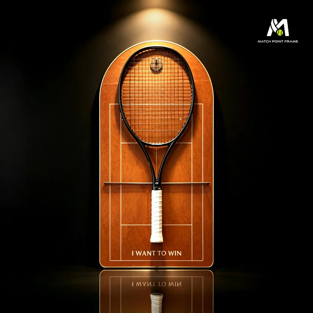 Clay Red Tennis Racket Display Case – Wall Mount Frame for Racquet Storage & Display (Excluding the racket）