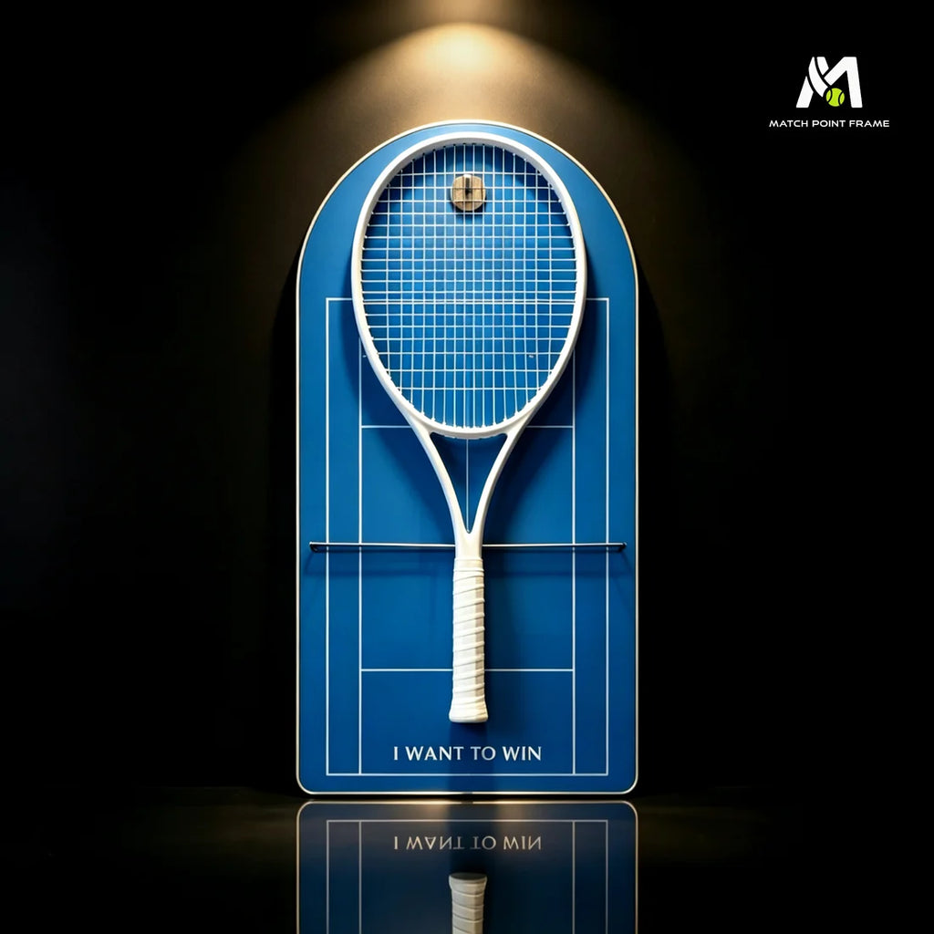 Blue Tennis Racket Wall Mount – Minimalist Display Holder & Storage Frame (Excluding the racket）