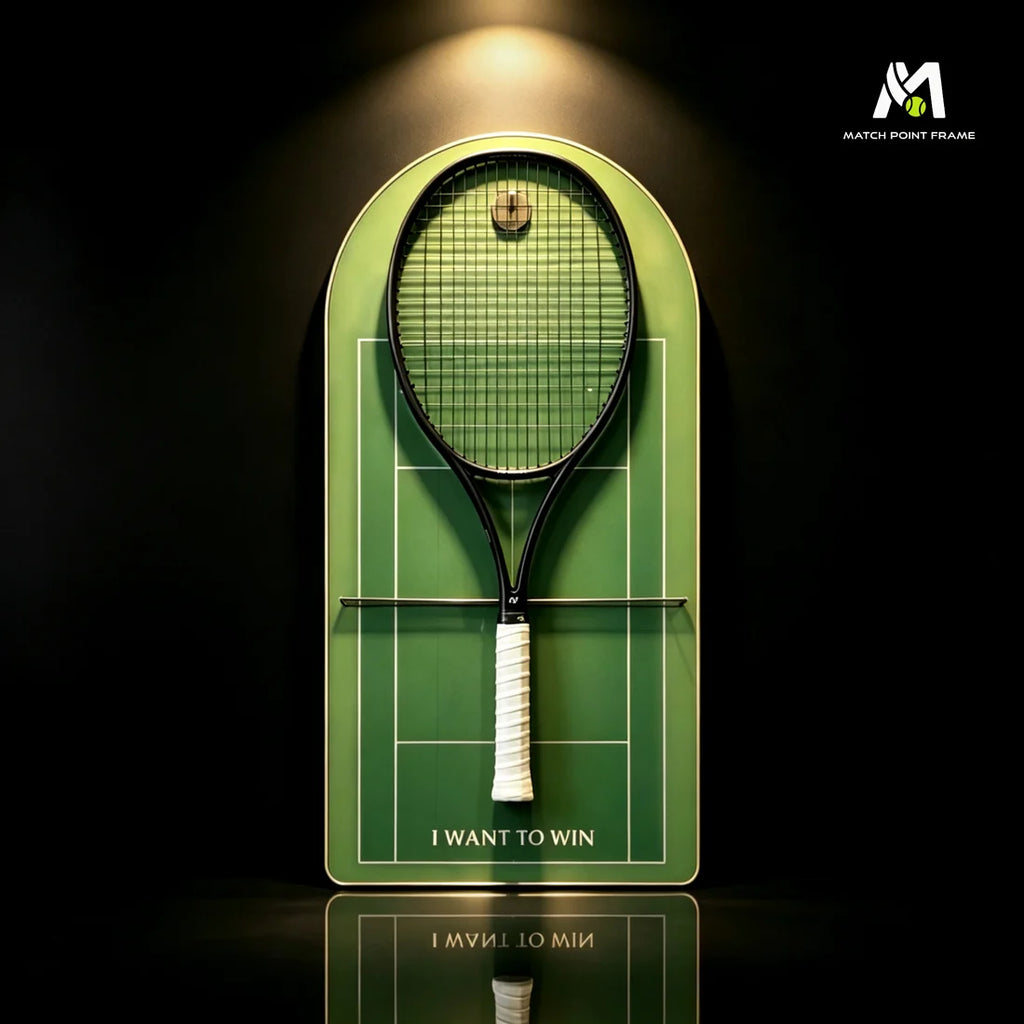 Green Tennis Racket Display Case – Wall Mount Frame for Tennis Collection (Excluding the racket）