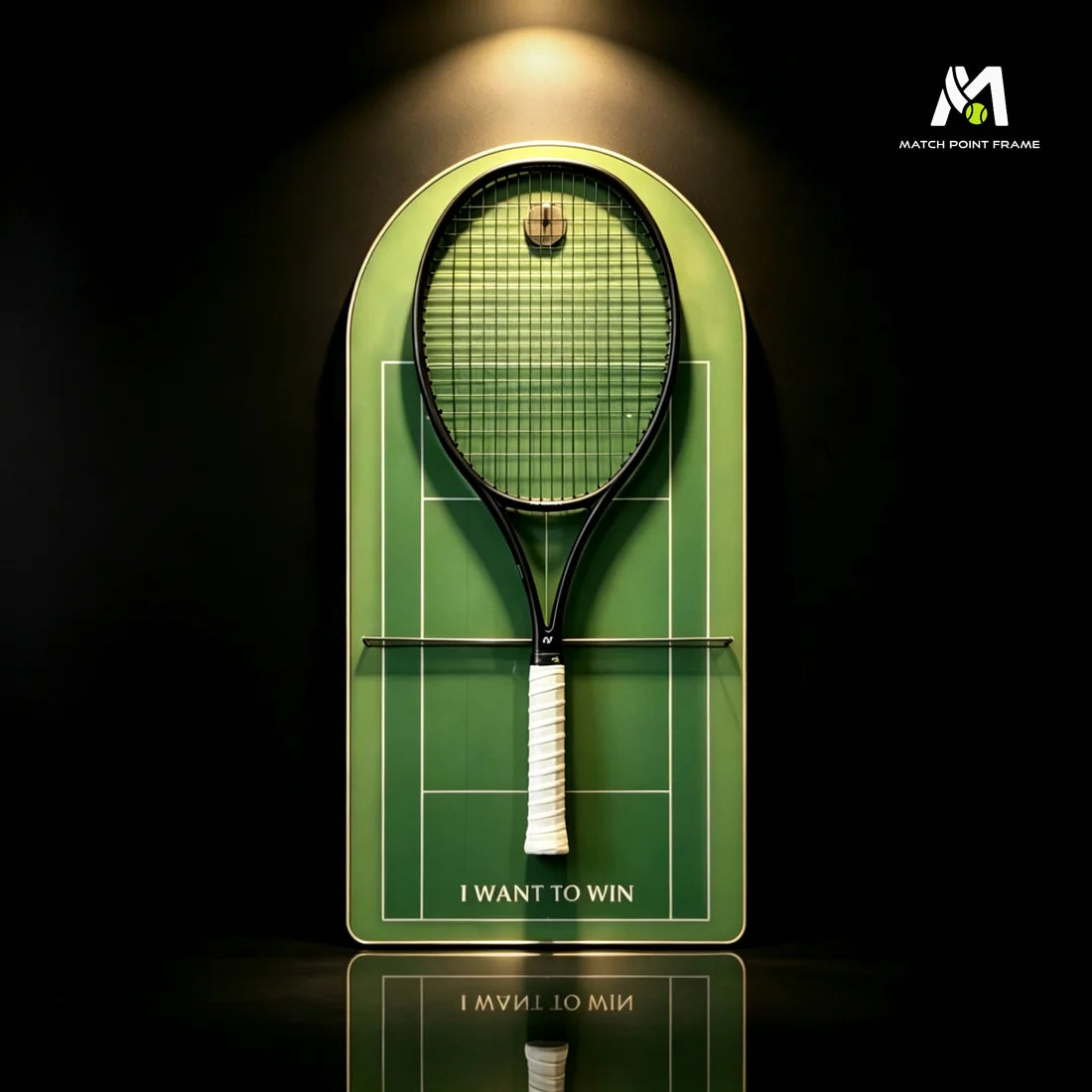 Green Tennis Racket Display Case – Wall Mount Frame for Tennis Collection (Excluding the racket）
