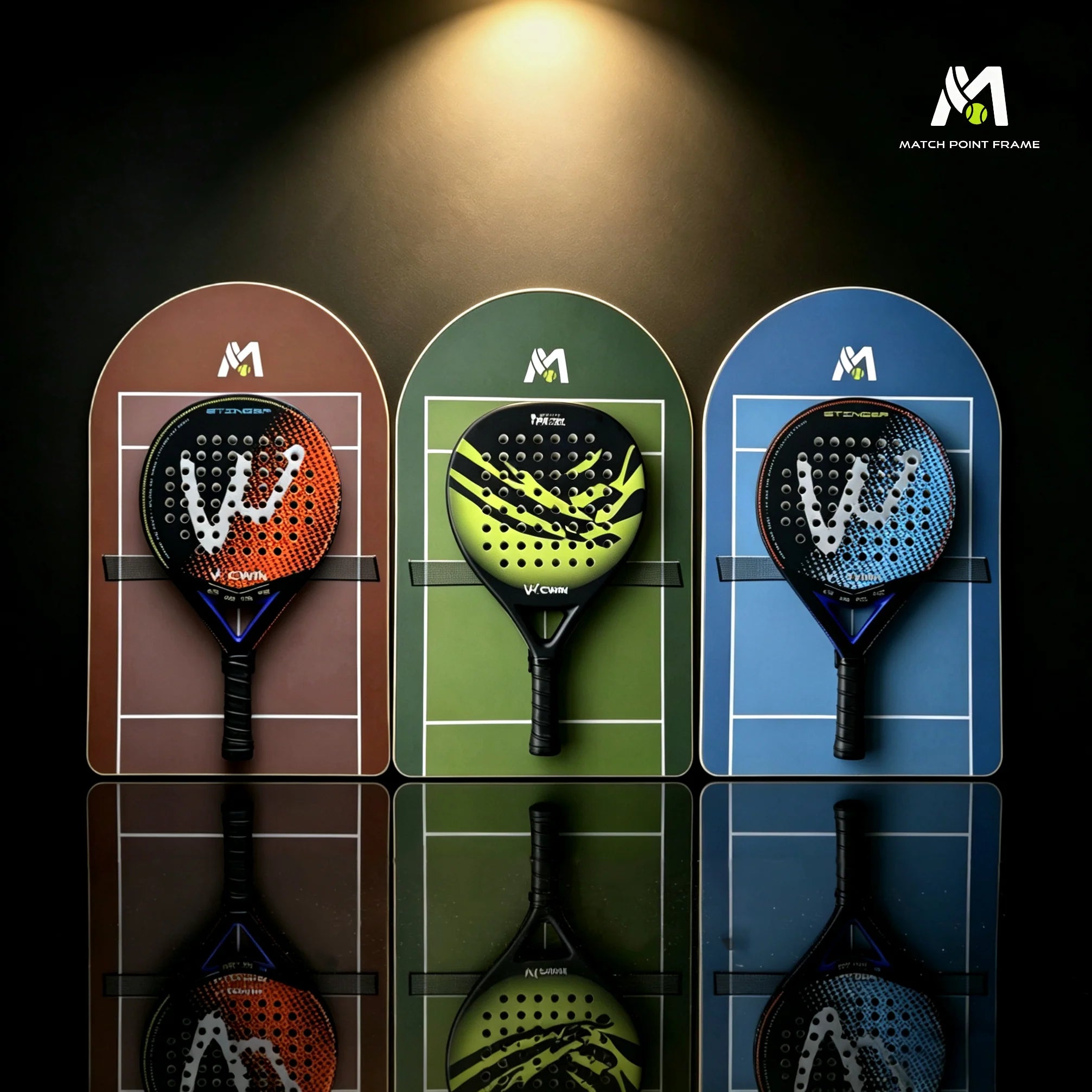Padel Racket Display Frame Set 3-Pack (Excluding the rackets）