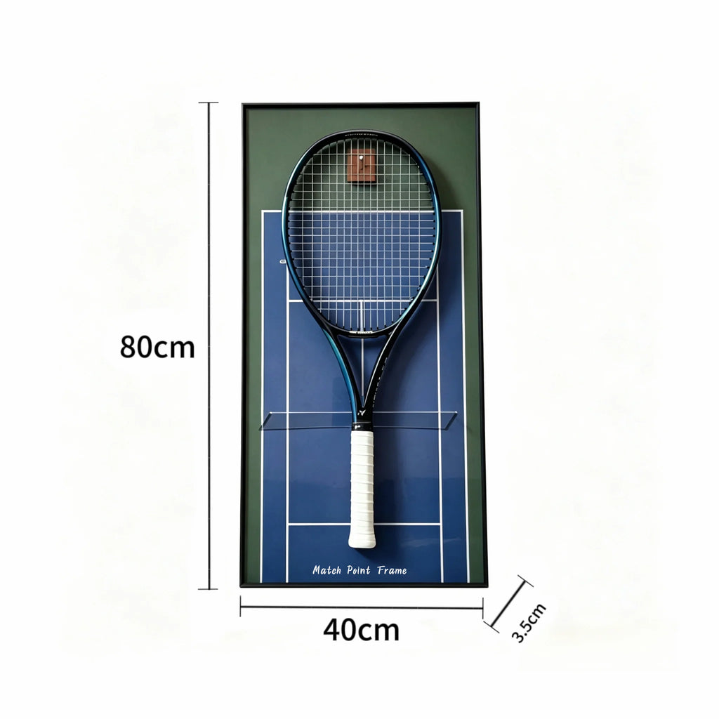 Midnight Blue Tennis Racket Display Frame – Wall Mount Racquet Holder & Tennis Room Decor (Excluding the racket）