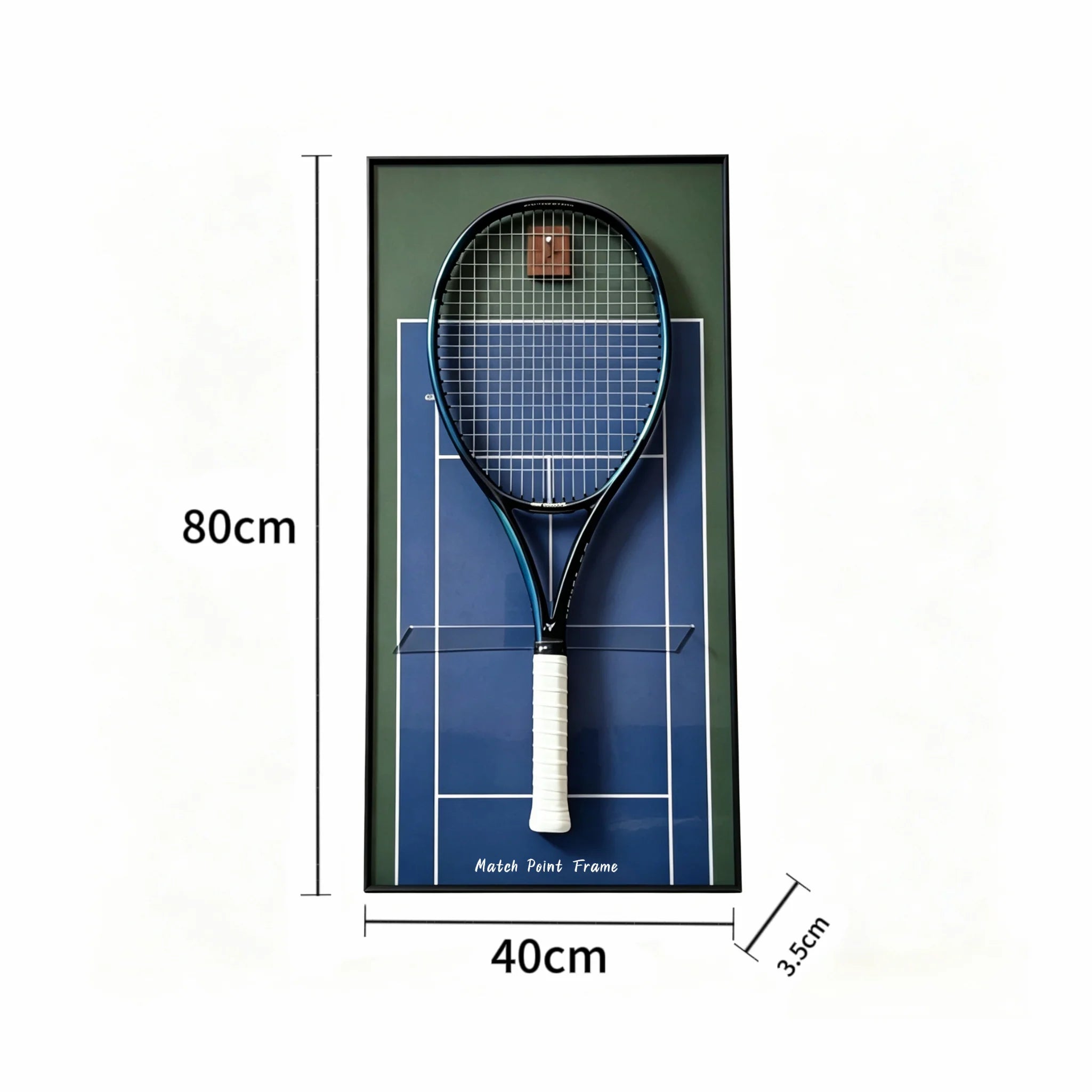 Midnight Blue Tennis Racket Display Frame – Wall Mount Racquet Holder & Tennis Room Decor (Excluding the racket）