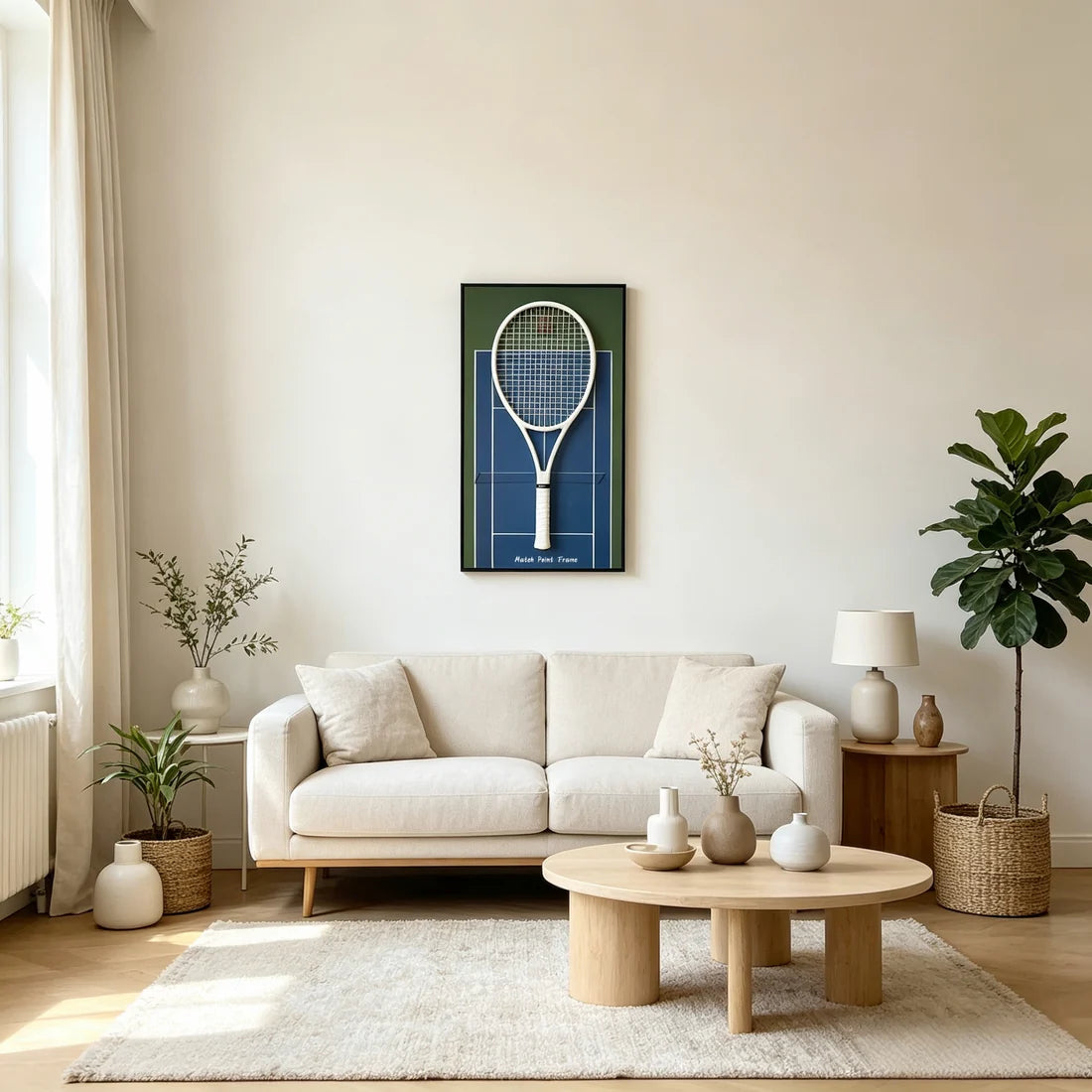 Midnight Blue Tennis Racket Display Frame – Wall Mount Racquet Holder & Tennis Room Decor (Excluding the racket）