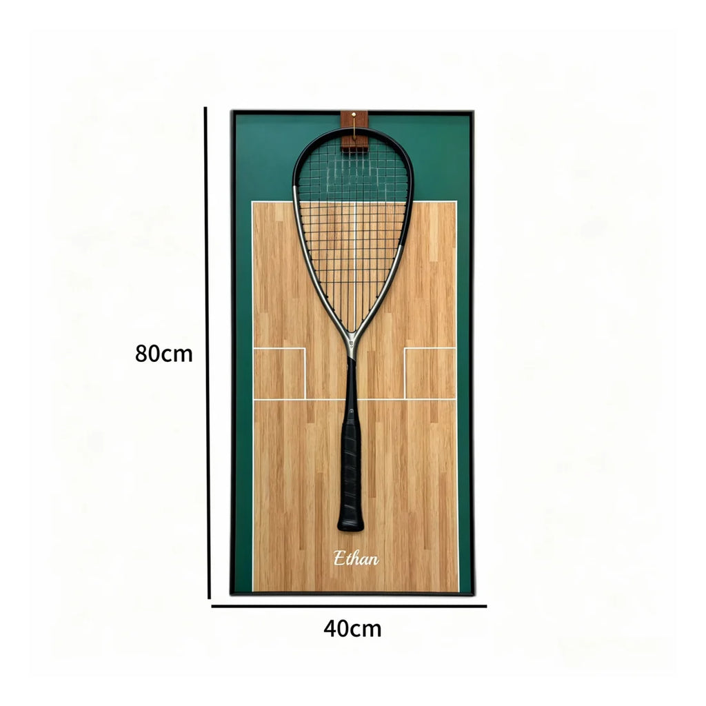 Custom Squash Racket Display Frame – Personalized Wall Display Case (Excluding the racket）