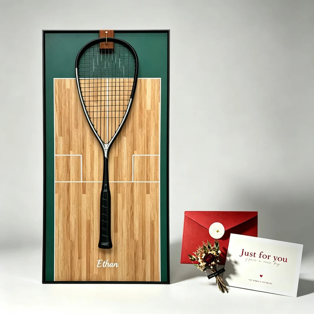 Custom Squash Racket Display Frame – Personalized Wall Display Case (Excluding the racket）