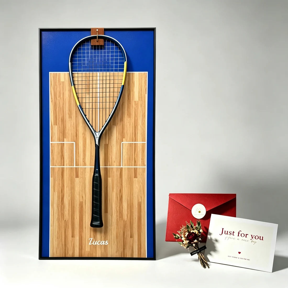 Custom Squash Racket Display Frame – Personalized Wall Display Case (Excluding the racket）