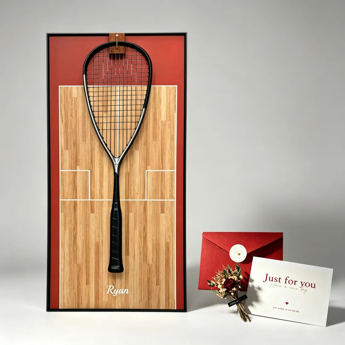 Custom Squash Racket Display Frame – Personalized Wall Display Case (Excluding the racket）
