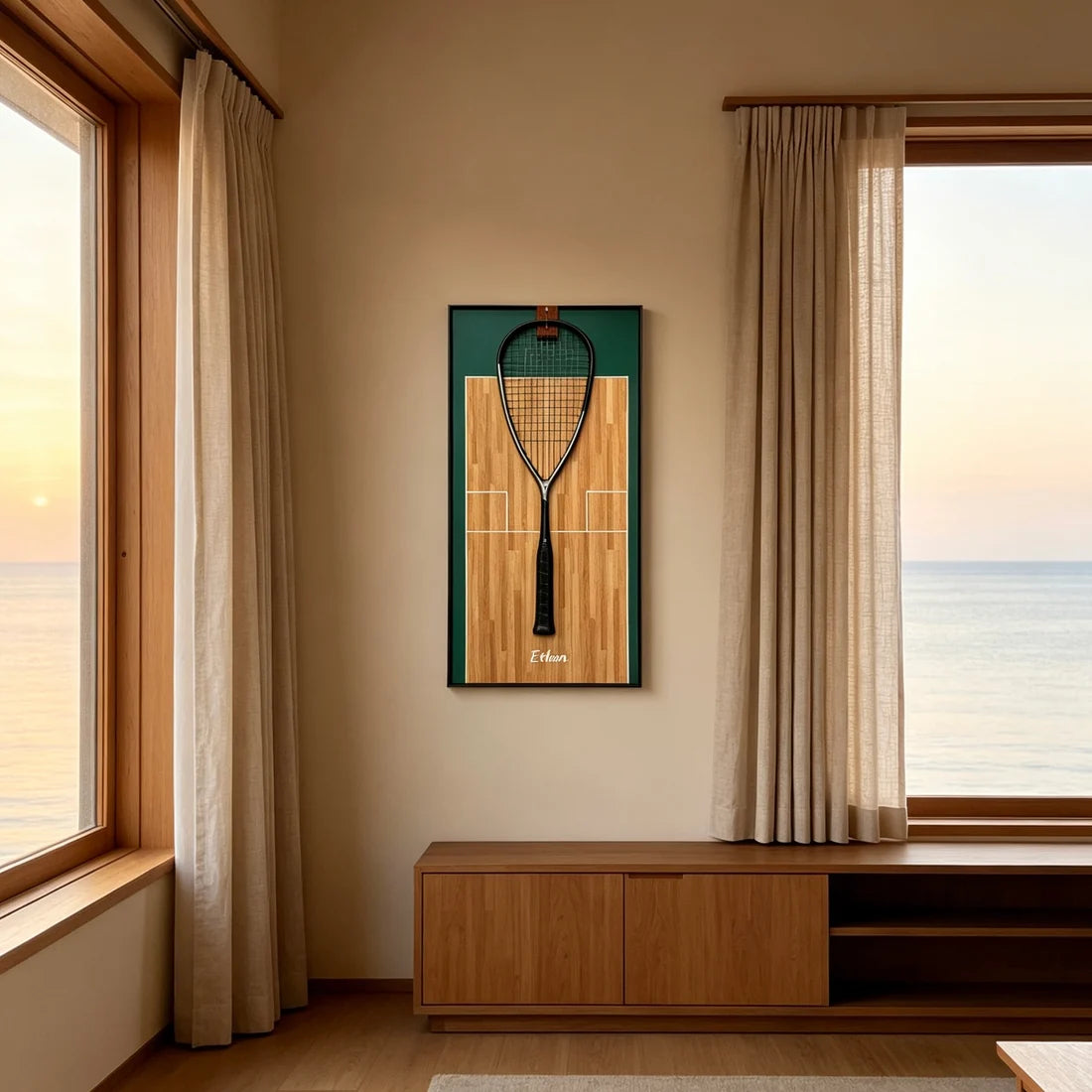 Custom Squash Racket Display Frame – Personalized Wall Display Case (Excluding the racket）
