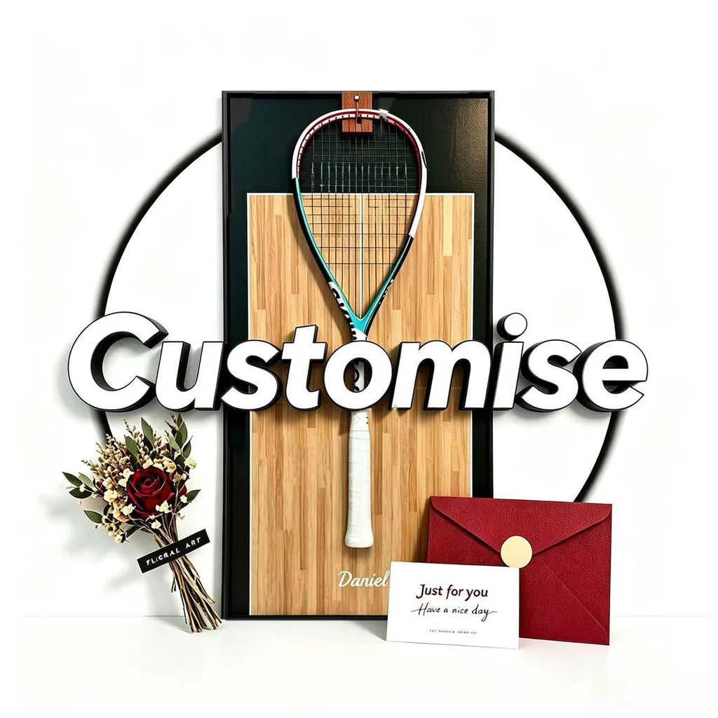 Custom Squash Racket Display Frame – Personalized Wall Display Case (Excluding the racket）