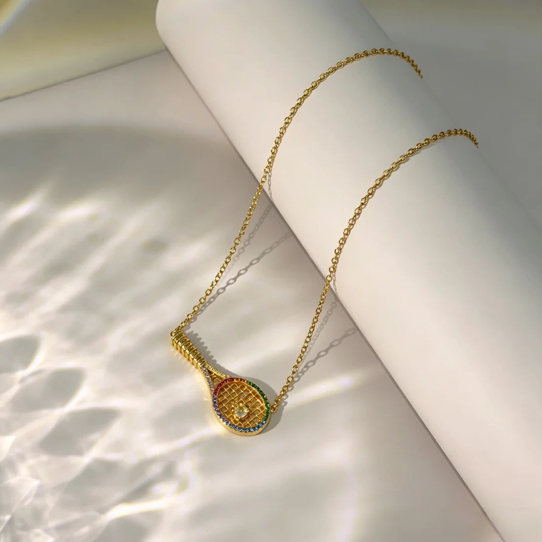 Custom Iced-Out Tennis Racket Necklace & Bracelet | Personalized Sports Jewelry