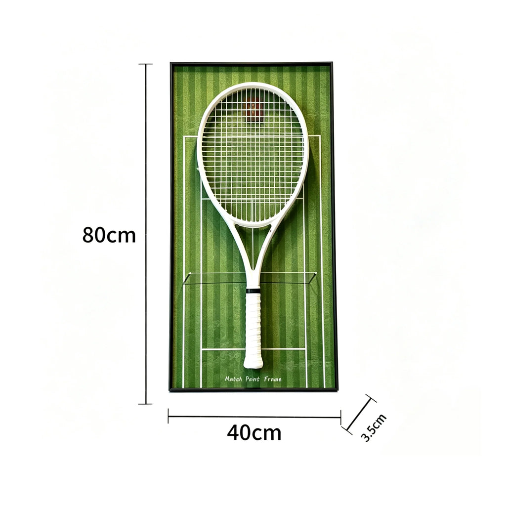 Grass Green Tennis Racket Display Frame – Wall Mount Racquet Holder & Tennis Room Decor (Excluding the racket）