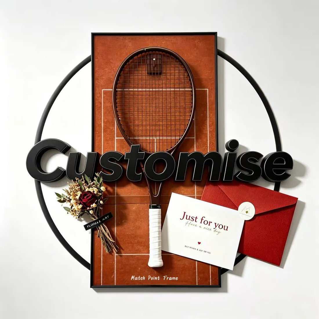 Personalized Tennis Racket Display Frame Name Customize (Excluding the racket)