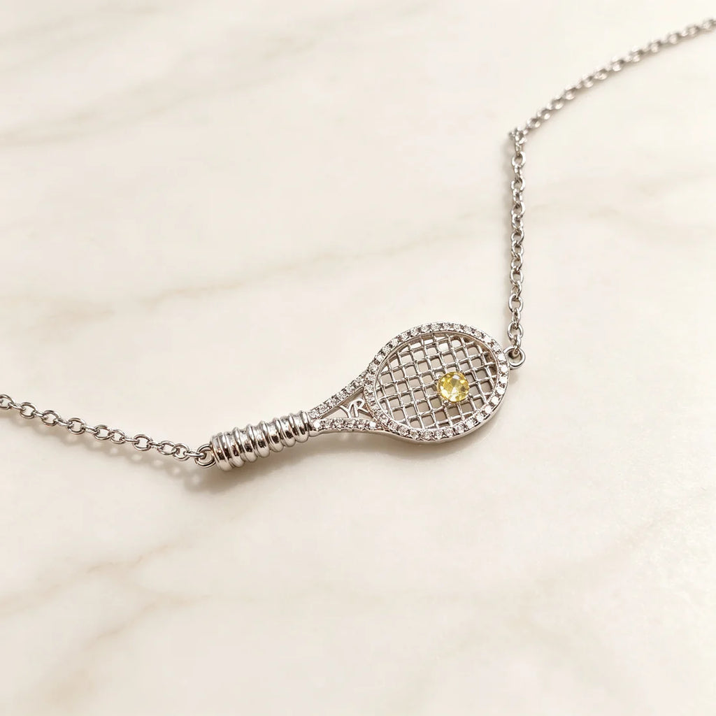 Custom Iced-Out Tennis Racket Necklace & Bracelet | Personalized Sports Jewelry