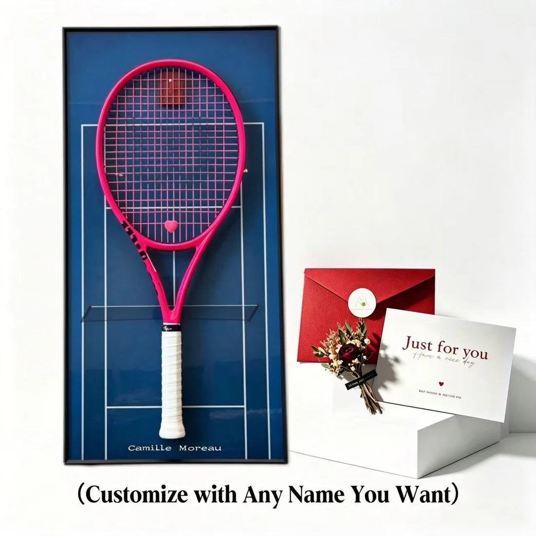 Personalized Tennis Racket Display Frame Name Customize (Excluding the racket)