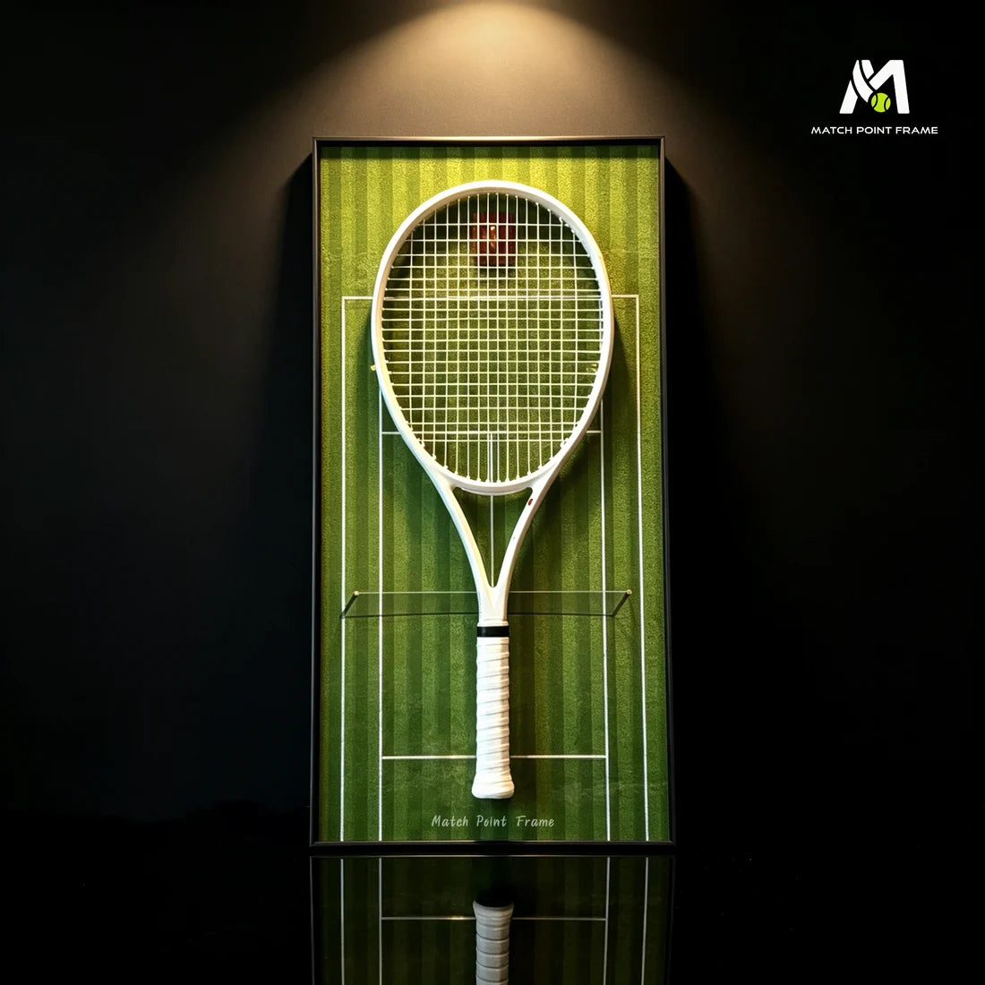 Grass Green Tennis Racket Display Frame – Wall Mount Racquet Holder & Tennis Room Decor (Excluding the racket）