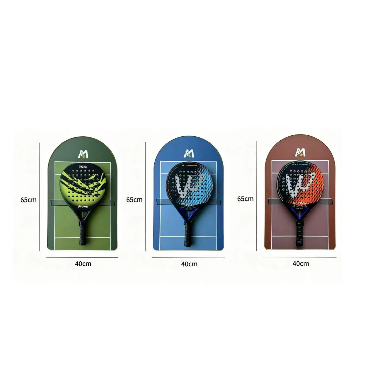 Padel Racket Display Frame Set 3-Pack (Excluding the rackets）
