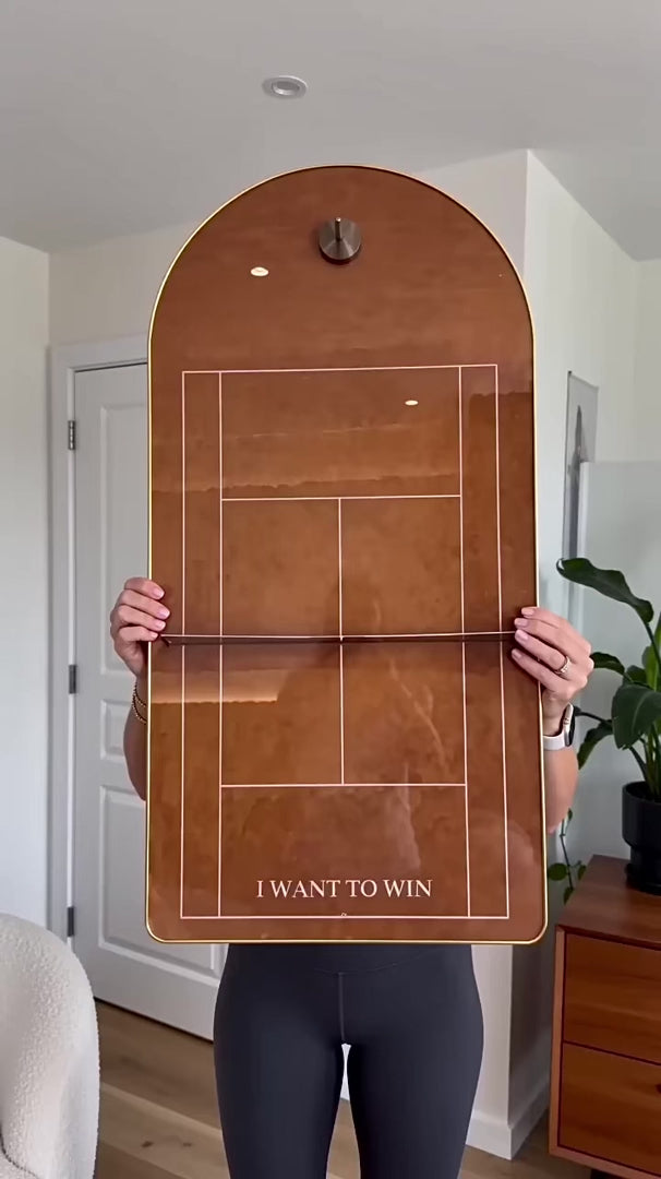 Clay Red Tennis Racket Display Case – Wall Mount Frame for Racquet Storage & Display (Excluding the racket）